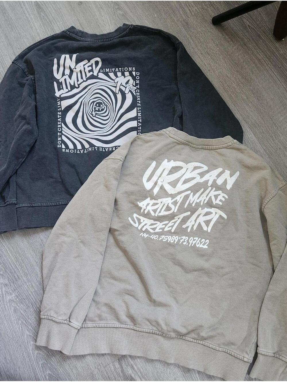 Zara Sweatshirt Youth 8-9 Urban Artist Street Art Crewneck Pullover Set Rare - Picture 3 of 5
